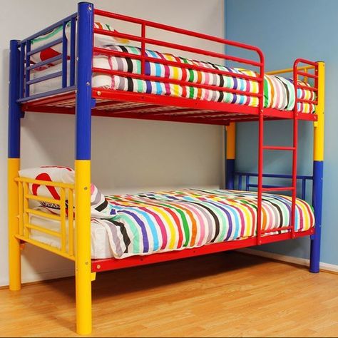 Bunk Bed Kids, Kids Bedroom Furniture Sets, Bunk Bed Frame, Kids Bed Frames, Bed Kids, Metal Bunk Bed, High Sleeper, Bunk Beds Built In, Metal Doors Design