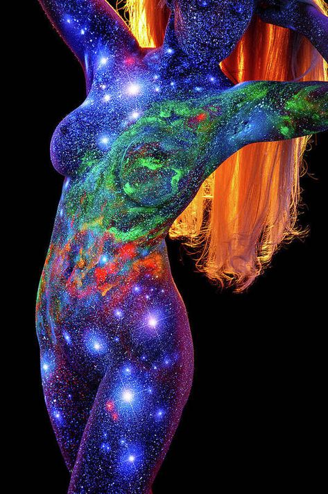 Nebula Painting, Female Body Paintings, Body Art Photography, Light Photography, Light Art, Body Painting, Acrylic Prints, Female Art, Fine Art America