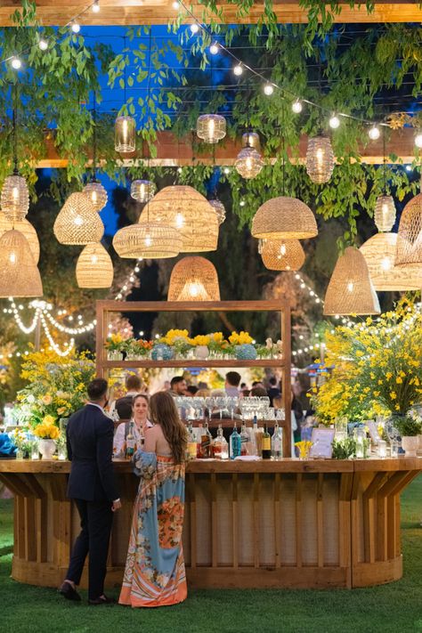 Bar decor Valley Rock Inn Wedding, Ojai Valley Inn Wedding, Welcome Dinner Decor, Welcome Dinner Wedding, Wedding Welcome Dinner, Buddhist Wedding, Weekend Design, Ganesh Pooja, Mehendi Function