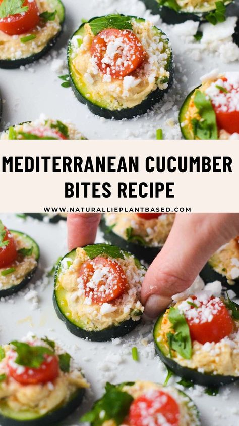 Cherry Tomato Feta, Cherry Tomatoes Feta, Feta Crumbles, Mediterranean Cucumber, Mediterranean Hummus, Hummus Appetizers, Tomato Appetizers, Mediterranean Appetizers, Cucumber Appetizers