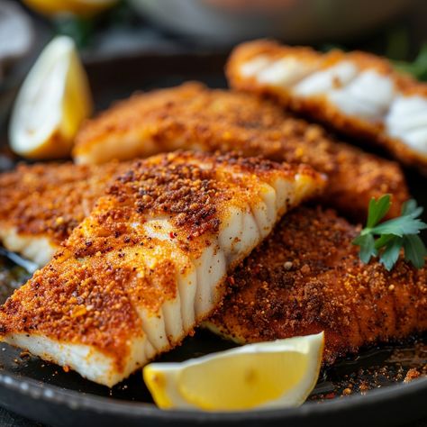 🐟 Spice up your dinner with Paprika Crusted Fried Fish! #SeafoodLovers #DeliciousDinner Paprika Crusted Fried Fish Ingredients: White fish fillets (4) Paprika (2 tbsp) Garlic powder (1 tsp) Salt (1/2 tsp) Black pepper (1/2 tsp) Flour (1 cup) Eggs, beaten (2) Breadcrumbs (1 cup) Vegetable oil (for frying) Instructions: Mix paprika, garlic powder, salt, and pepper with flour. Dredge fish in flour mixture, dip in beaten eggs, then coat with breadcrumbs. Heat oil in a pan over medium heat. Fr... Fry Fish, Food Fest, Fish Fillets, Instagram Recipes, Twisted Recipes, Fish Fry, White Fish, Fruit Salad Recipes, Trending Recipes