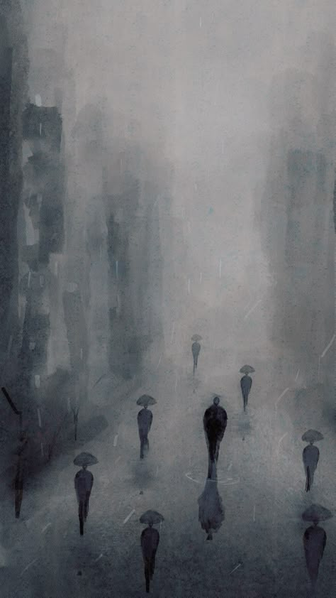 Wallpaper Deep Art, Deep Wallpapers Art, Whatsapp Wallpapers Hd, Deep Art, Walking In The Rain, Dark Art Illustrations, Wallpapers Iphone, Aesthetic Painting, Dark Photography