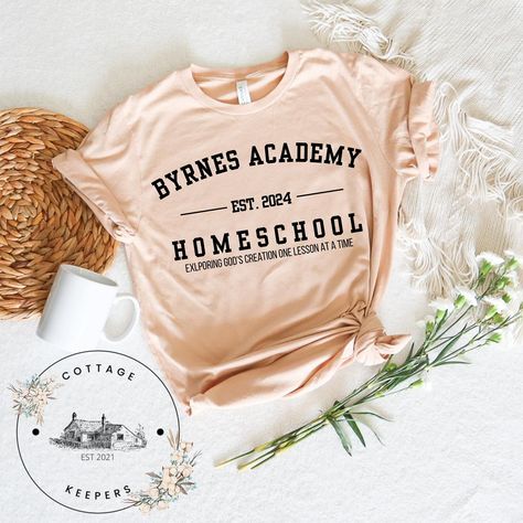 Homeschool Designs are here! These are so fun for you and your homeschool kiddos! The new school year is coming and you can sport your homeschool “academy” with a cute tee! #homeschool #homeschoolinghool #homeschoolmom #homeschoollife Homeschool T Shirts, Homeschool Shirts For Kids, Homeschool Shirts, Homeschool Life, Learning Time, The New School, Homeschool Mom, New School Year, New School