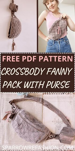 Crossbody Fanny Pack – Free Pattern & Video Tutorial Included! - Sparrow Refashion: A Blog for Sewing Lovers and DIY Enthusiasts Fanny Pack Pattern Free, Fanny Bag Pattern, Free Fanny Pack Pattern, Crossbody Bag Pattern Free, Crochet Bag Patterns Free, Fanny Pack Sewing Pattern, Sewing Patterns Bag, Bag Patterns Crochet, Tote Bag Sewing Patterns