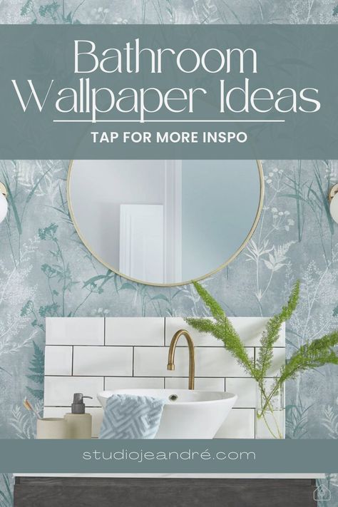 Discover creative wallpaper in the bathroom with our comprehensive guide. Explore bathroom wallpaper ideas, including wallpaper for guest bathrooms, small bathroom wallpaper ideas, and stunning accent walls. Learn how to combine tile and wallpaper in the bathroom and stay updated on the latest bathroom wallpaper trends and designs to elevate your bathroom decor and interior. Wallpaper For Small Bathroom, Small Bathroom Wallpaper Ideas, Tile And Wallpaper, Bathroom Wallpaper Trends, Small Half Bathrooms, Small Bathroom Wallpaper, Bathroom Wallpaper Ideas, Latest Bathroom, Bold Wallpaper