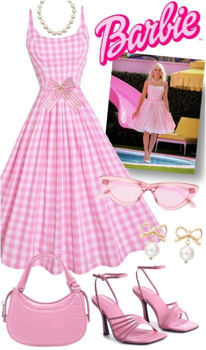 Barbie Movie Characters Outfits, Barbie Outfit Ideas Movie, Barbie Themed Outfits Casual, Birthday Barbie Outfit, Barbie Outfits Movies, Cute Barbie Outfits Style, Barbie Movies Outfits, Barbie Photobooth, Barbie Inspired Outfits Pink