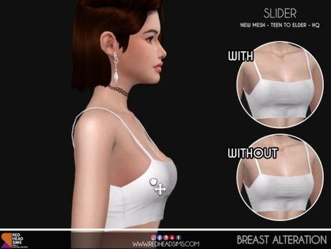 Sims 4 Breast Slider, Cc Top, Alpha Cc, Sims 4 Traits, Cc Sims4, Makeup Cc, Skin Details, Sims 4 Body Mods, David Sims