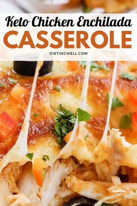 Delicious Keto Chicken Enchilada Casserole Recipe | Anti-Inflammatory Foods to Avoid for Inflammation | Healthy Keto Casserole | Low Carb Enchilada Bake | Gluten-Free Chicken Casserole | Anti-Inflammatory Diet Recipes Keto Chicken Enchilada Casserole, Gluten Free Chicken Casserole, Casserole Low Carb, Low Carb Enchiladas, Chicken Enchilada Casserole Recipe, Enchilada Bake, Anti Inflammation Recipes, Enchilada Casserole Recipes, Chicken Enchilada Casserole