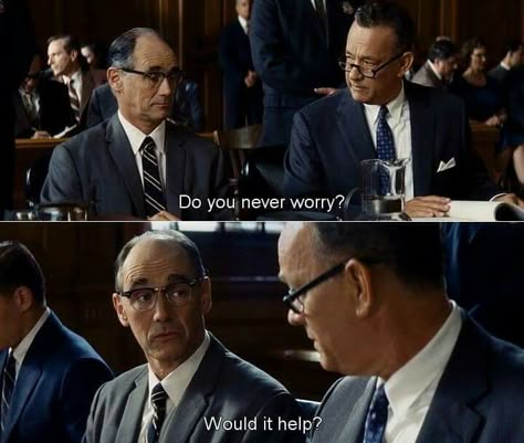 I loved this man's attitude on life. "Would it help? " Bridge of spies (2015) Bridge Of Spies, Best Movie Lines, Cinema Quotes, Movie Lines, Film Quotes, Tom Hanks, Photo Instagram, Meme Pictures, New Memes