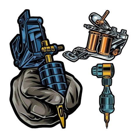 HANDS AND MACHINE FOR MAKING TATTOOS Tattoo Machine Design Logo, Holding Tattoo Machine, Tattoo Machine Logo, Traditional Tattoo Machine, Hand Holding Tattoo, Tattoo Machine Drawing, Tattoo Machine Art, Tattoo Machine Design, Hand Tatto