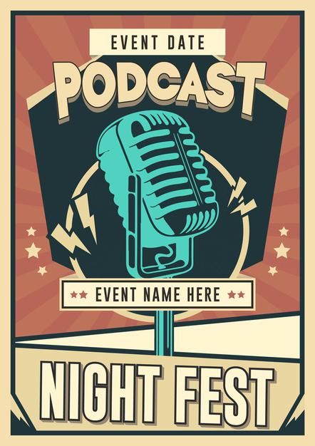 Podcast poster template | Premium Vector #Freepik #vector Poster Designing Ideas, Podcast Poster Ideas, School Graphic Design Poster, Podcast Banner Design, Podcast Design Graphics, Radio Poster Design, Podcast Poster Design, Poster Podcast, Debate Poster