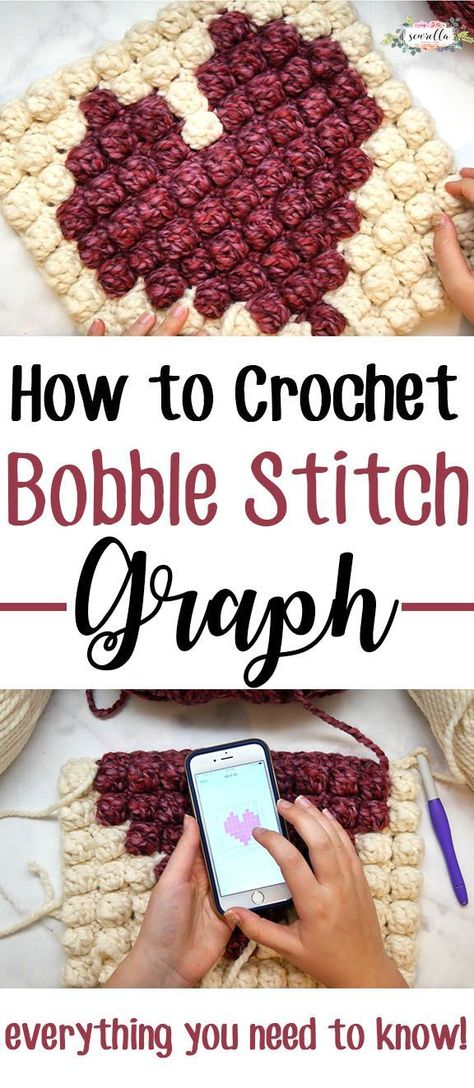 Learn to Crochet an easy Bobble Stitch Graph! It's so much simpler than you think, I'll show you everything you need to know from creating your graph to stitching up your design! Bobble Stitch Graph Patterns, Bobble Stitch Graph, Crochet Graphgan Patterns Free, Graphgan Crochet, Popcorn Stitch Crochet, Crochet Bobble Stitch, Bobble Stitch Crochet, Bobble Crochet, Awesome Crochet