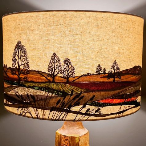 Lara Sparks (@lara_sparks_embroidery) • Instagram photos and videos How To Embroider A Lampshade, Hand Painted Lamp Shades, Lampshade Embroidery, Xiao Lantern, Embroidery Lampshade, Lamp Embroidery, Embroidered Lampshade, Lamp Shade Diy, Lampshade Art