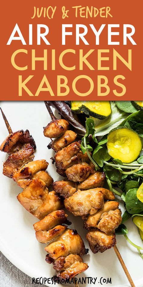 Air Fryer Kabobs, Air Fryer Chicken Kabobs, Easy Chicken Skewers, Kabobs Chicken, Chicken Kebobs, Food On A Stick, Chicken Kabob Recipes, Kabob Recipes, Skewer Recipes