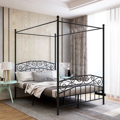 Metal Canopy Bed Frame, Queen Size Canopy Bed, Queen Canopy Bed, Metal Canopy Bed, Canopy Bed Frame, Metal Canopy, Queen Bed Frame, Iron Bed, Metal Platform Bed