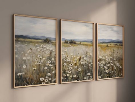 Landscape Vintage, Wildflower Field, Grand Art Mural, Vintage Landscape, Types Of Printer, Wall Spaces, I'm Happy, Vintage Wall, Vintage Wall Art