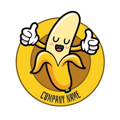 Logo Kuliner Design, Logo Kuliner, Logo Design Yellow, Logo Snack, Banana Character, Logo Produk, Banana Vector, Banana Logo, Choco Banana