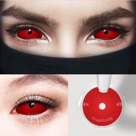 Freshlady Red Full Sclera Lenses are so suitable if you want a stunning look.Great for Cosplay or spooky Halloween looks such as vampires demons or movie characters.Freshlady Red Full Sclera | 1 Year Red Eye Contact Lenses, Pupil Design, Red Eyes Contacts, Sclera Lenses, Red Blinds, Cool Contacts, Red Contacts, Eye Contact Lenses, Demon Eyes