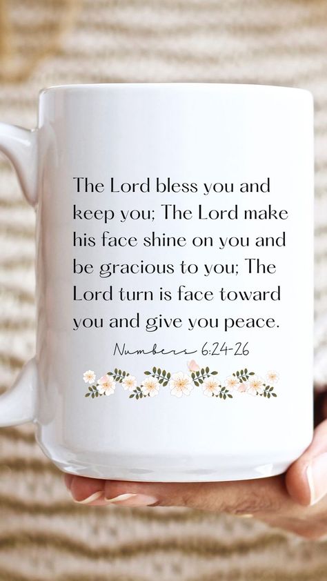 Numbers 6:24-26 Bible Verse Coffee Mug Coffee Mug Aesthetic, Christian Gift Ideas, Mug Aesthetic, Bible Verse Decor, Pretty Coffee, Bible Verse Gifts, Cute Coffee Mugs, Christian Decor, Mugs Coffee