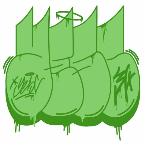 Graffiti Throwie, Throwup Graffiti, Graffiti Throwup, Graffiti O, Chicano Tattoos Lettering, Green Graffiti, Kidcore Art, Graff Art, Graffiti Piece