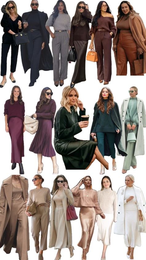 Monochromatic work outfits Classy Monochrome Outfit, Tonal Outfits Monochrome, Monochromatic Work Outfit, Monochromatic Outfit Winter, Monochromatic Wardrobe, Monochromatic Dressing, Monochromatic Outfit, Dark Autumn, Monochrome Outfit