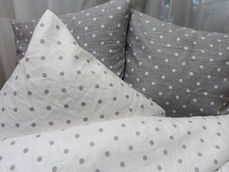 Linen Duvet cover White whit grey polka dots 100% natural linen fabric Linen Bedding Pure Linen Bedding, Gray Duvet Cover, Kids Bedroom Inspiration, Bed Linen Design, Linen Duvet Cover, White Linen Bedding, White Duvet Covers, Bedding Duvet, Luxury Bedding Sets