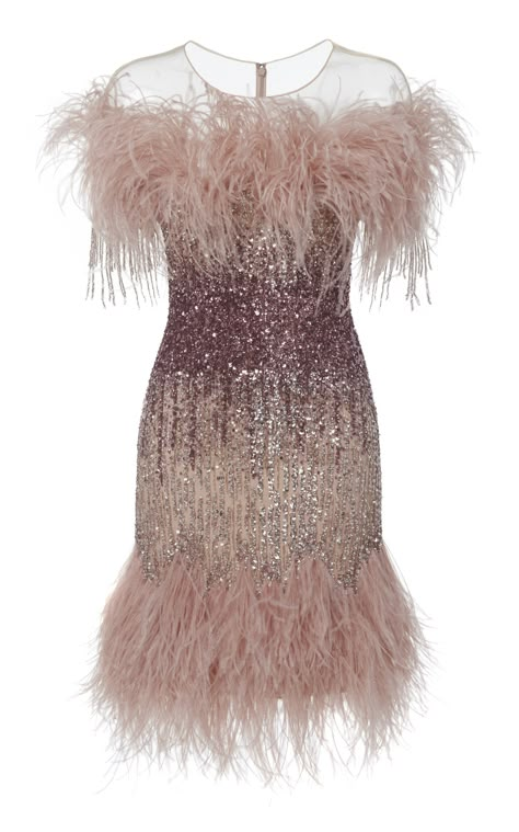 Dresses With Feathers Cocktail, Cocktail Dress Sequin, Feather Dress Outfit, Feather Dress Couture, Sequin And Feather Dress, Ostrich Feather Dress, Feather Dresses, Feathered Dress, Feathers Dress