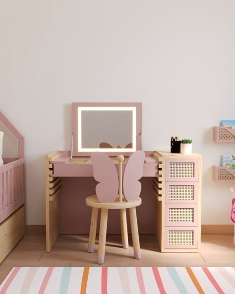 Kids Room Wall Decor Girls, Kids Bedroom Furniture Design, Kids Room Desk, Kids Bedroom Inspiration, Kids Room Furniture, Furniture Details Design, Kids Bedroom Designs, Dekorasi Kamar Tidur, Kids Interior Room