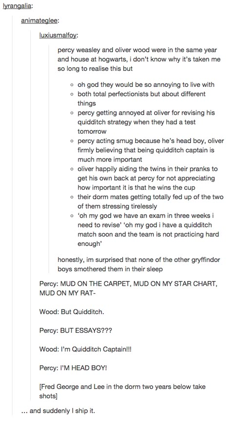 I Oliver Wood Headcanons, Oliver X Percy, Percy Weasley Headcanon, Oliver Wood Imagines, Harry Potter Tumblr Posts, Percy Weasley, About Harry Potter, Oliver Wood, Yer A Wizard Harry