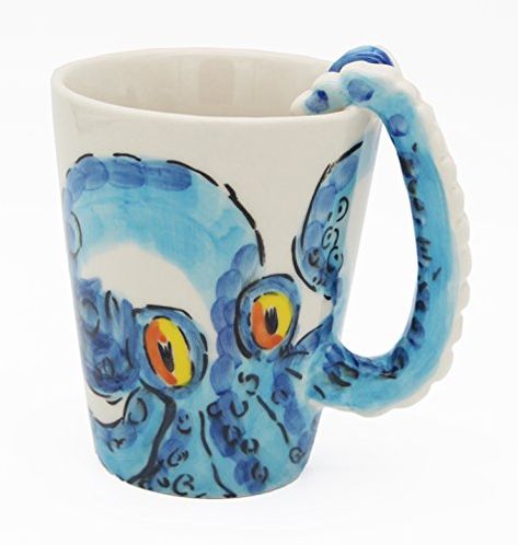 Homee Handmade Creative Art Coffee Mug Ceramic Milk Cups Ocean Style Octopus *** For more information, visit image link. Cthulhu Decor, 3d Mugs, Ceramic Octopus, Creative Mugs, Ocean Style, Creative Coffee, Food Accessories, Painted Mugs, Art Coffee