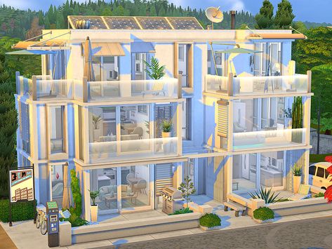 Penthouse Apartment Aesthetic, The Sims 4 Lots, Lakeside Cottage, The Sims 4 Packs, Sims 4 House Design, Sims Building, Apartment House, Flat Apartment, Sims House Design