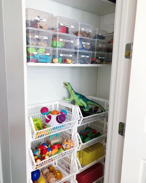 Matlin & team 🌟 Organizing & Simplifying | 🚨 This is your reminder that getting organized doesn’t have to break the bank. This playroom organizing project used $115 of supplies in… | Instagram Toddler Art Storage, Toy Closet Ideas, Dollar Tree Playroom Organization, Toy Organization Ideas For Bedroom, Organizing Toys In Kids Room, Toy Closet Organization Ideas, Boy Toy Organization, Playroom Organizing, Kids Room Organization Diy