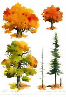 Artist Sketches, Watercolor Tree, 수채화 그림, Watercolor Trees, Tree Drawing, Watercolor Inspiration, Watercolour Tutorials, Watercolor Techniques, Tree Art