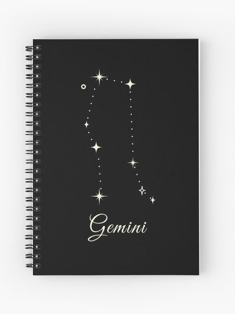 Black gemini constellation notebook Gemini Star Constellation, Gemini Star, Gemini Constellation, Star Constellation, Star Constellations, Notebook Design, A Journal, Spiral Notebook, Constellations