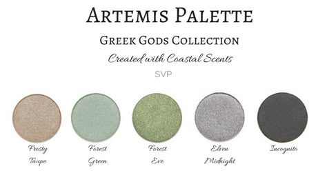 Greek Mythology Colour Palette, Athena Color Palette, Greek God Color Palette, Artemis Inspired Makeup, Greek Gods Color Palette, Artemis Color Palette, Artemis Makeup Goddesses, Artemis Greek Goddess Art, Greek Mythology Color Palette