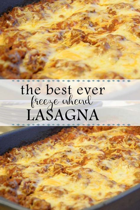 Freezer Meals Lasagna, Easy Freezer Lasagna, Meal Prep Lasagna Freezer Cooking, Lasagna For Freezing, Mini Freezer Lasagna, Freeze Lasagna How To, Lasagna Recipe To Freeze, Make Ahead Freezer Lasagna, Freezing Lasagna How To