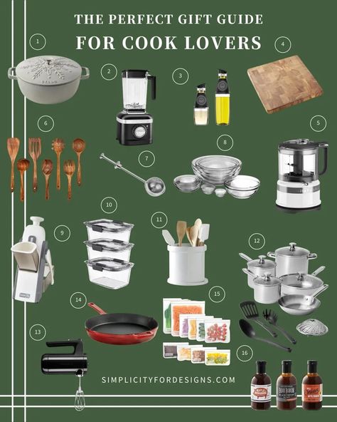 Christmas is the best time of year to get in the kitchen to cook and bake. Find all you need with my guide of Christmas gifts for chefs! Gifts For Chefs, Healthy Stew, Organized Spaces, Affordable Christmas Decorations, Glass Mixing Bowls, Homecooked Meals, Food Chopper, Cooking Spoon, Oil Dispenser