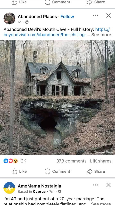 Creepy Houses, Abandoned Mansion, Old Abandoned Houses, Cave House, Old Places, Abandoned House, Abandoned Mansions, Fantasy House, Fantasy Places