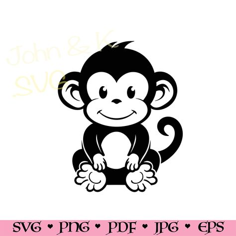 Adorable Monkeys, Monkey Silhouette, Playful Nursery, Monkey Svg, Baby Shower Invitations Design, Monkey Baby, Monkey Design, Invitations Design, Cute Monkey