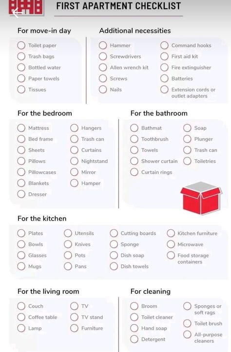 Move Out Must Haves, Packing List To Move Out, Bedroom Necessities List, Packing Tips Moving, Move Out Checklist, New Apartment Checklist, Dorm Room Checklist, Moving Hacks Packing, Microwave Dishes