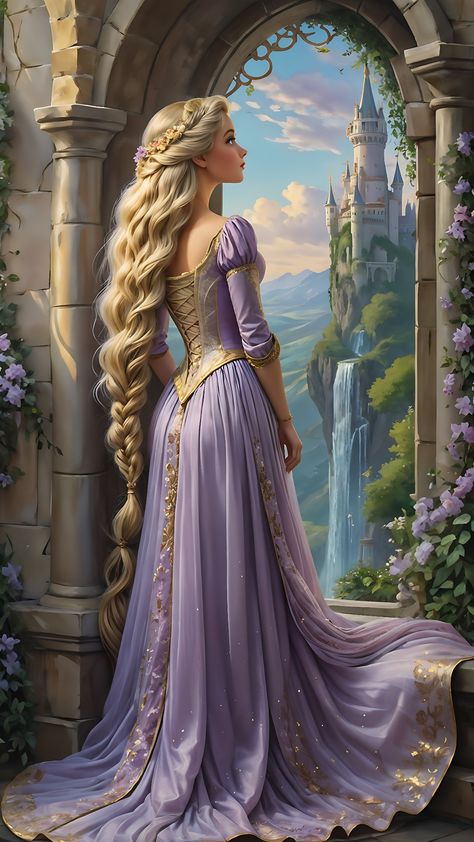 Rapunzel Disney Movie Art, Anime Long Hair, Disney Character Art, Disney Princess Rapunzel, Disney Princess Artwork, Black Owl, Rapunzel Hair, Princess Wallpaper, Disney Collage