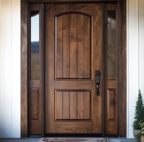 Ranch Style Front Door, Spanish Style Doors, German Schmear, Brick Face, Moore House, Diy House Projects, Room Doors, Entrance Doors, Ranch Style