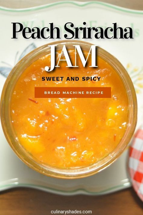 A perfect blend of sweetness and spiciness with fresh peaches, this sweet and spicy peach jam is easy to make and delicious. #culinaryshades #peachjam #breadmachinejam #breadmachinerecipes #vegan Jam In Bread Machine, Bread Machine Jam, Sweet Bread Machine Recipes, Vegan Bread Machine Recipes, Easy Vegan Bread, Pepper Jellies, Best Bread Machine Recipes, Bread Machine Recipes Easy, Spicy Jam