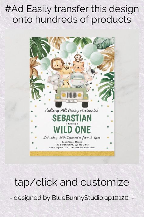 Tropical Safari, Jungle Safari Animals, Jungle Safari Birthday, Virtual Baby Shower Invitation, Animal Birthday Invitation, Safari Baby Shower Invitations, Animal Baby Shower Invitations, Animals Birthday, Wild Safari