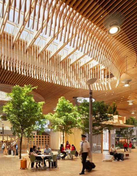 world's largest mass timber airport opens to travelers in portland Portland Airport, Portland International Airport, Mass Timber, Portland Travel, Timber Architecture, Timber Roof, Airport Terminal, Airport Design, Wood Roof