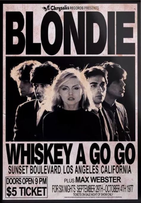 Whiskey A Go Go, Blondie Poster, Concert Poster Art, 1960s Music, Music Concert Posters, Vintage Concert Posters, Rock Band Posters, Vintage Music Posters, The Cardigans