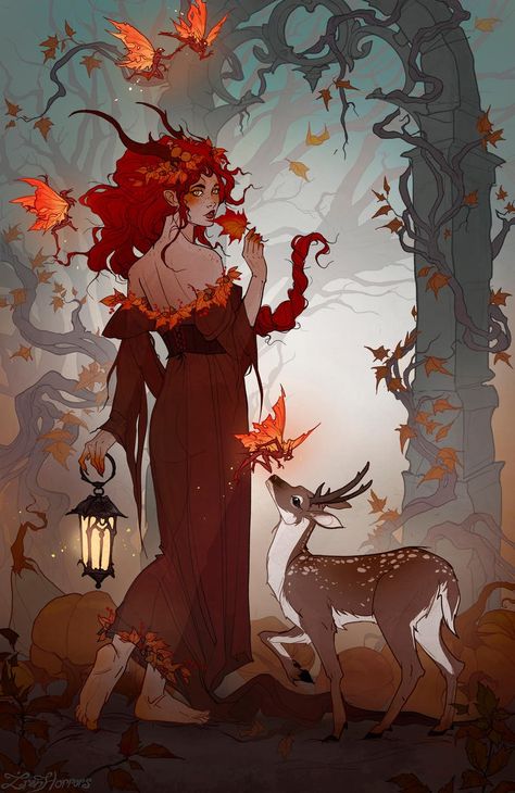 Blessed Mabon, Abigail Larson, Wheel Of The Year, Pagan Art, Witch Art, Gothic Art, Horror Art, Dark Fantasy Art, In The Woods