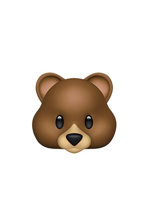 The emoji 🐻 depicts a brown bear facing forward with its head slightly tilted to the left. It has two round ears on top of its head, a black nose, and black eyes. The bear's body is round and fluffy, with four short legs and two small paws in front. The overall appearance of the emoji is cute and friendly. Bear Emoji, Emoji Copy, Apple Emojis, Free Emoji, Emoji Stickers Iphone, Brown Apple, Ios Emoji, Icon Emoji, Emoji Wallpaper Iphone