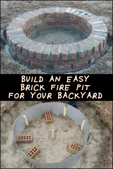 Sand Fire Pits, Fire Pit Dimensions, Fire Pit Gallery, Fire Pit Wall, Fire Pit Decor, Outside Fire Pits, Pergola Diy, Fire Pit Materials, Brick Fire Pit