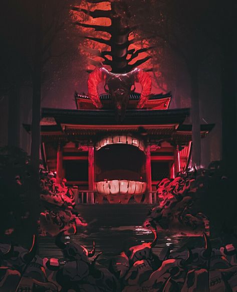 Bg edit, give credits if you use it 🖤 Sukuna Malevolent Shrine Art, Malovalent Shrine Sukuna, Malovent Shrine Sukuna, Malevolent Shrine Tattoo, Sukuna Malovent Shrine, Malevolent Shrine Wallpaper, Sukuna Throne, Sukuna Background, Baki Body